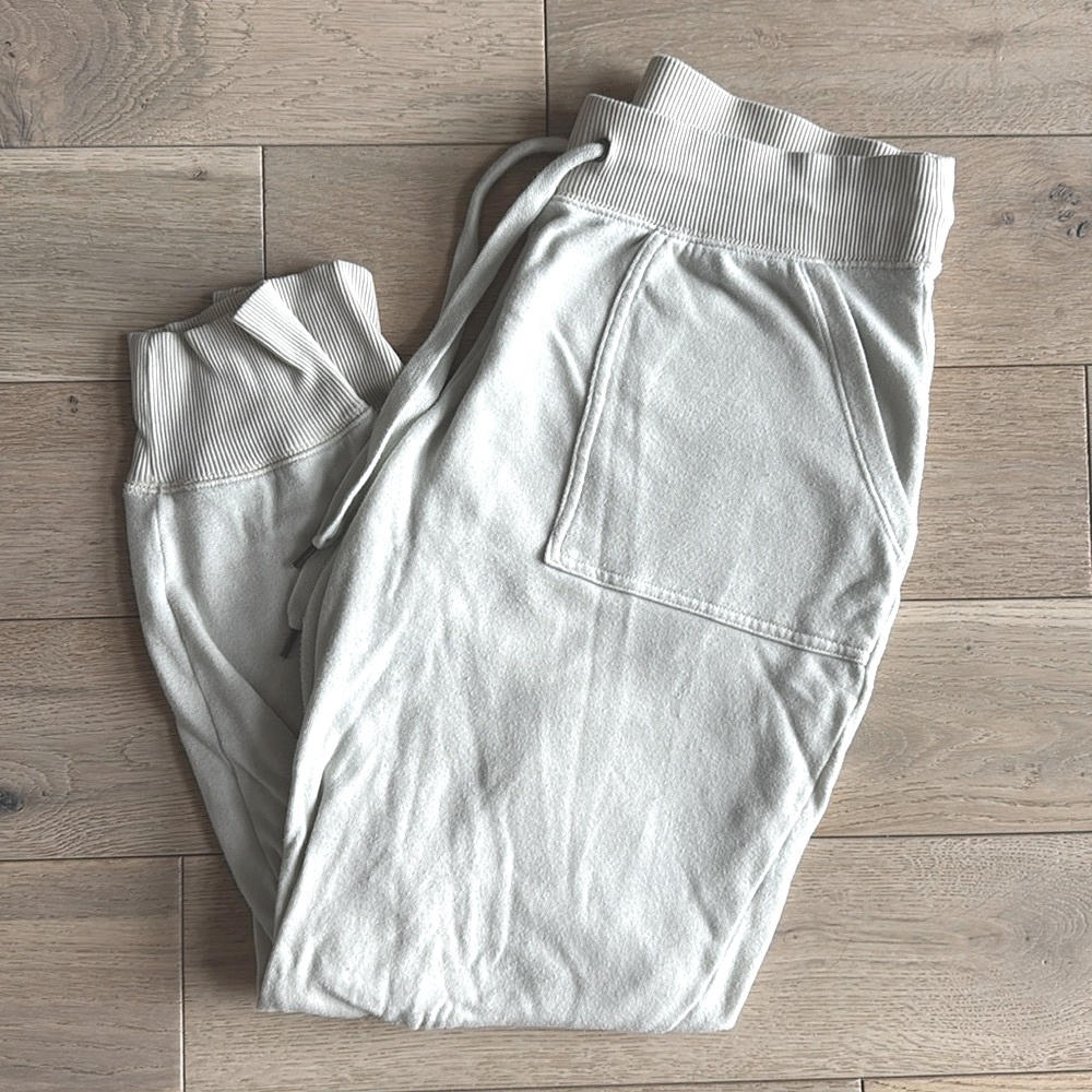 Aerie Drawstring Sweatpant Joggers Color Ivory Size Medium